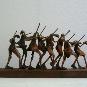 Sculpture titled "le chemin" by Michael Dumont, Original Artwork, Metals