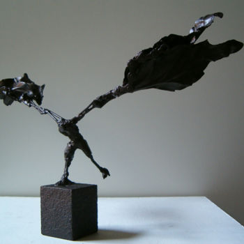 Sculpture intitulée "l'hélifeuilleptère" par Michael Dumont, Œuvre d'art originale, Métaux