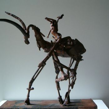 Sculpture intitulée "cavalier" par Michael Dumont, Œuvre d'art originale, Métaux