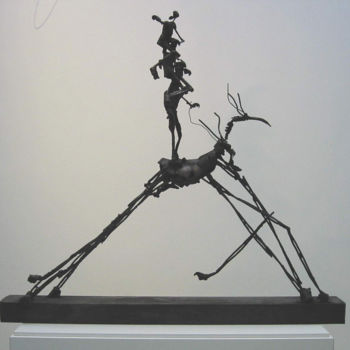 Sculpture intitulée "acrobates" par Michael Dumont, Œuvre d'art originale, Métaux