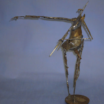 Sculptuur getiteld "L'homme équerre" door Michael Dumont, Origineel Kunstwerk, Metalen