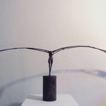 Rzeźba zatytułowany „L'aviateur” autorstwa Michael Dumont, Oryginalna praca, Metale