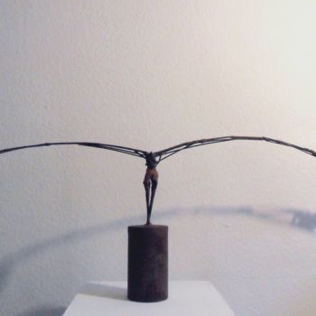 Sculpture titled "L'aviateur" by Michael Dumont, Original Artwork, Metals