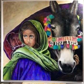 Peinture intitulée "Esmeralda" par Myriam Cauvin, Œuvre d'art originale, Huile