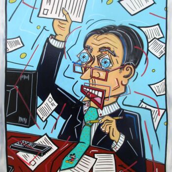 Painting titled "Must Trading" by Michael Hebert, Original Artwork, Acrylic Mounted on Wood Stretcher frame