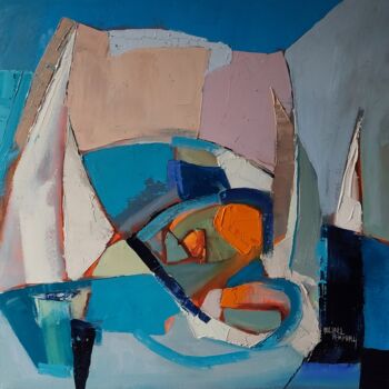 Painting titled "Lulworth Yachts" by Michael Hemming, Original Artwork, Oil