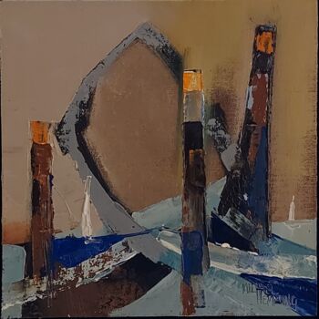 Painting titled "Tin Mines & Lightho…" by Michael Hemming, Original Artwork, Oil Mounted on Aluminium