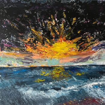 Pittura intitolato "Gewitter im Sonnenu…" da Michael Henning, Opera d'arte originale, Acrilico