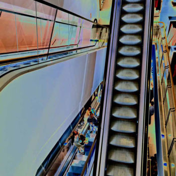 Photography titled "escalators-in-londo…" by Michael Duke, Original Artwork, Manipulated Photography