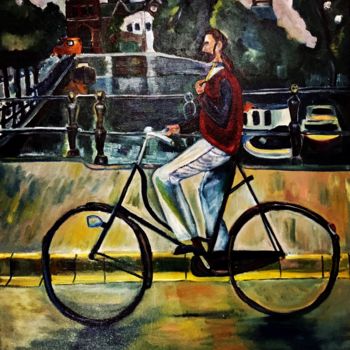 Painting titled "Don Q of Amsterdam" by Michael Kent, Original Artwork, Oil