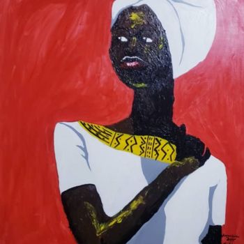 Peinture intitulée "Girl in the red bac…" par Michael Annan, Œuvre d'art originale, Acrylique
