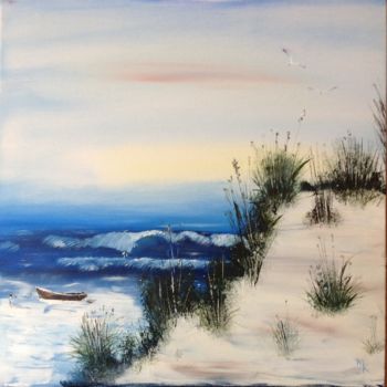 Картина под названием "Winter Beach" - Michael Krakowski, Подлинное произведение искусства