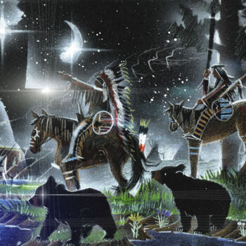 Malarstwo zatytułowany „Buffalo Dreamz” autorstwa Michael Lee Willcuts, Oryginalna praca, Natryskiwacz