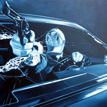 Картина под названием "The enforcer" - Michael Loeb, Подлинное произведение искусства, Масло Установлен на Деревянная рама д…