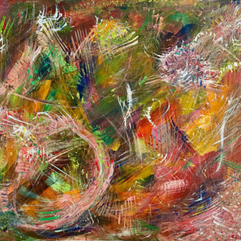 Peinture intitulée "Fiery Abstraction" par Michael Münzel, Œuvre d'art originale, Acrylique