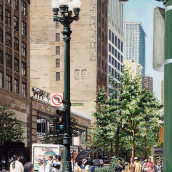 Картина под названием "Monroe & State" - Michael Neamand, Подлинное произведение искусства, Акрил Установлен на Деревянная р…