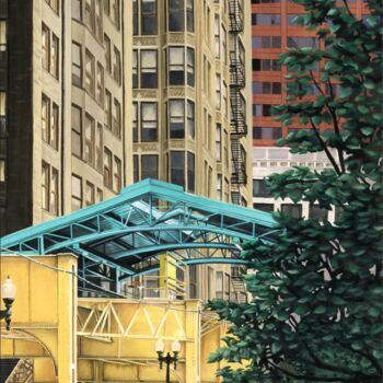 Картина под названием "Federal Street" - Michael Neamand, Подлинное произведение искусства, Акрил Установлен на Деревянная р…