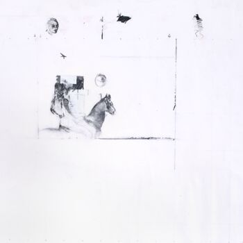 Dessin intitulée "Figure on Horse" par Michael Perkins, Œuvre d'art originale, Crayon