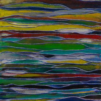 Painting titled "Im Fluss (The River)" by Monika Vuong, Original Artwork, Acrylic