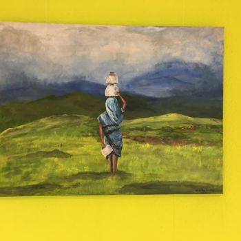 Painting titled "Mountain View" by Monika Vuong, Original Artwork, Acrylic