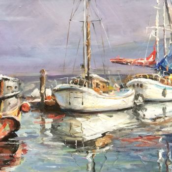 Peinture intitulée "Sea Weekday" par Michael Slutsker, Œuvre d'art originale, Huile
