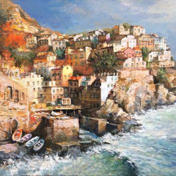 Painting titled "Gulf of Naples" by Michael Slutsker, Original Artwork, Oil