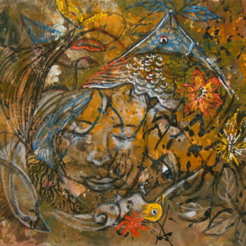 Peinture intitulée "conversation-cote-1…" par Michael Wong Loi Sing, Œuvre d'art originale