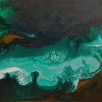 Картина под названием "Emerald" - Michaela Gloria, Подлинное произведение искусства, Акрил