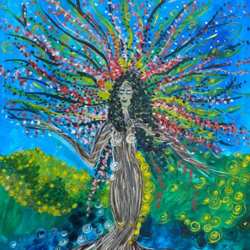 Painting titled "Lebensbaum - tree o…" by Michaela Melanie Pavic - Mmp Soul Art - Spirituelle Kunst, Original Artwork, Acryl…