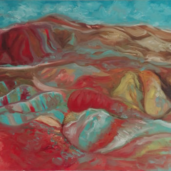 Peinture intitulée "The Rainbow mountai…" par Michaela Shorm, Œuvre d'art originale, Huile
