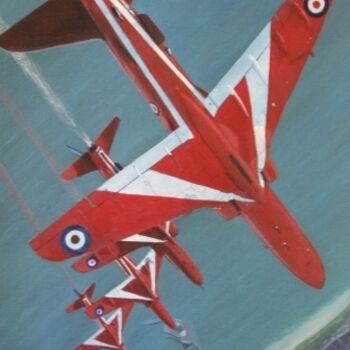 Painting titled "Red Arrows over Cla…" by Michael Land, Original Artwork
