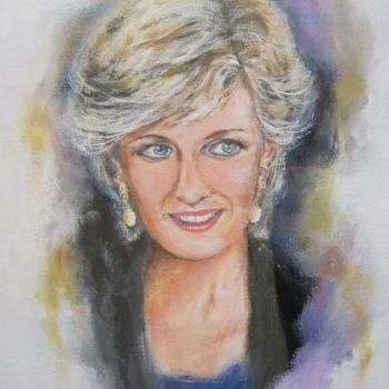 Pintura intitulada "Princess Diana" por Michael Monaghan, Obras de arte originais, Óleo