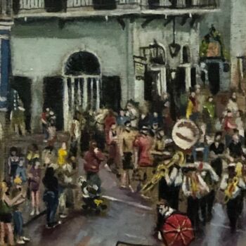 Pittura intitolato "New Orleans Parade" da Michael O’Briant, Opera d'arte originale, Olio
