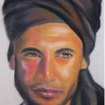 Pintura intitulada "Homme touareg" por Michago, Obras de arte originais