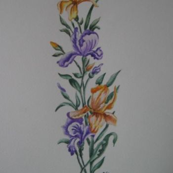 Painting titled "Iris" by Michago, Original Artwork