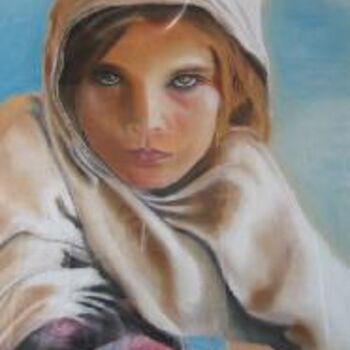 Painting titled "Jeune fille afghane" by Michago, Original Artwork
