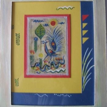 Malerei mit dem Titel "L'oiseau bleu" von Michago, Original-Kunstwerk