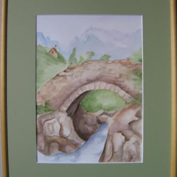 Peinture intitulée "Petit pont" par Michago, Œuvre d'art originale