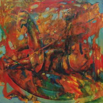 Pintura intitulada "Don Kichot" por Michał Kwarciak, Obras de arte originais, Óleo