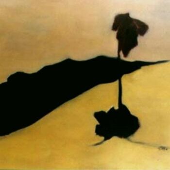 Schilderij getiteld "Lonely Palmtree" door Michal Ashkenasi, Origineel Kunstwerk
