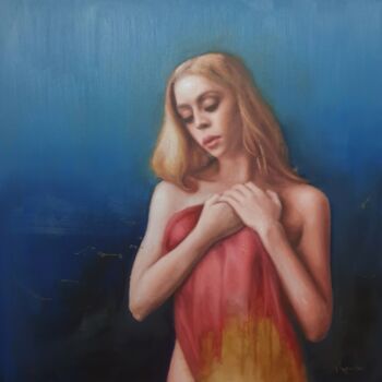 Painting titled "Melissa" by Michalis Ioannou, Original Artwork, Oil Mounted on Wood Stretcher frame