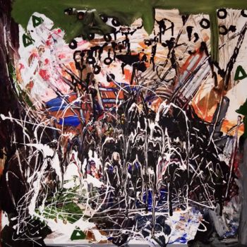 Malerei mit dem Titel "Ausbruch" von Michael Meles, Original-Kunstwerk, Acryl