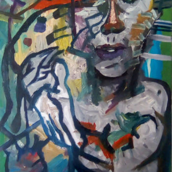 Painting titled "Empathie" by Michael Meles, Original Artwork, Oil