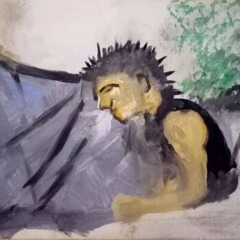 Malerei mit dem Titel "Kein Urlaub vom Sel…" von Michael Meles, Original-Kunstwerk, Acryl