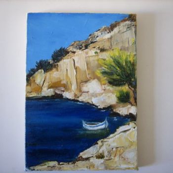 Schilderij getiteld "Ma Calanque" door Michat.R, Origineel Kunstwerk