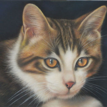 Malarstwo zatytułowany „Milos, le chat atte…” autorstwa Christian Michaut, Oryginalna praca