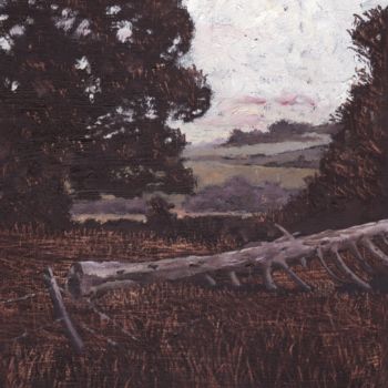 Malerei mit dem Titel "Donal's Field" von Micheal O Muirthile, Original-Kunstwerk, Öl