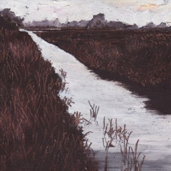Картина под названием "Gearagh River" - Micheal O Muirthile, Подлинное произведение искусства, Масло