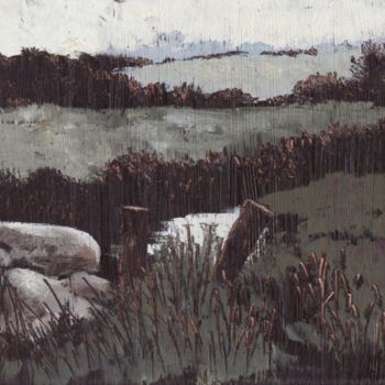 Peinture intitulée "Down By The Bridge" par Micheal O Muirthile, Œuvre d'art originale, Huile