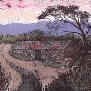 Pintura intitulada "Old Road in the Bla…" por Micheal O Muirthile, Obras de arte originais, Óleo